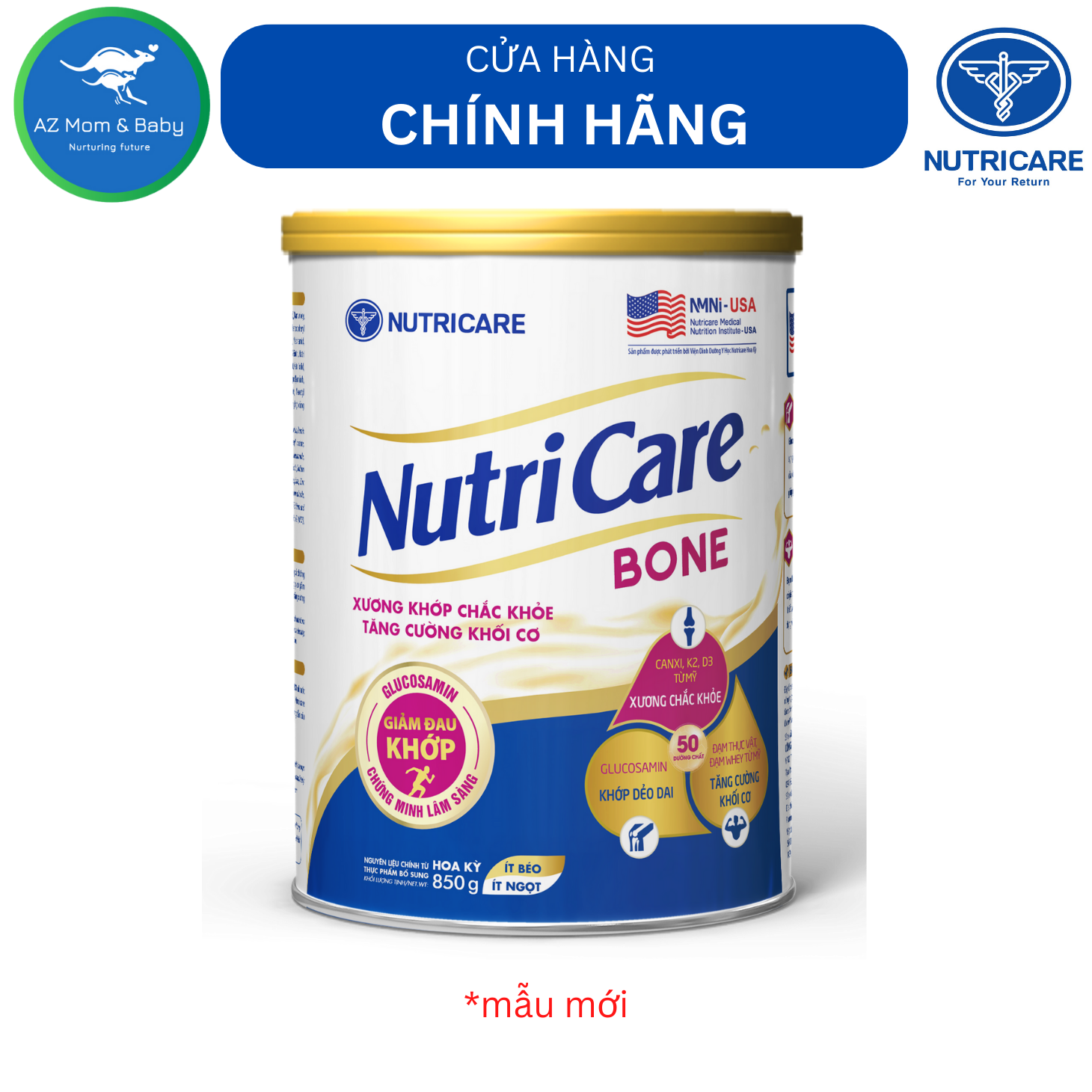 Sữa bột Nutricare Bone (850g) - phòng loãng xương, cải thiện xương khớp