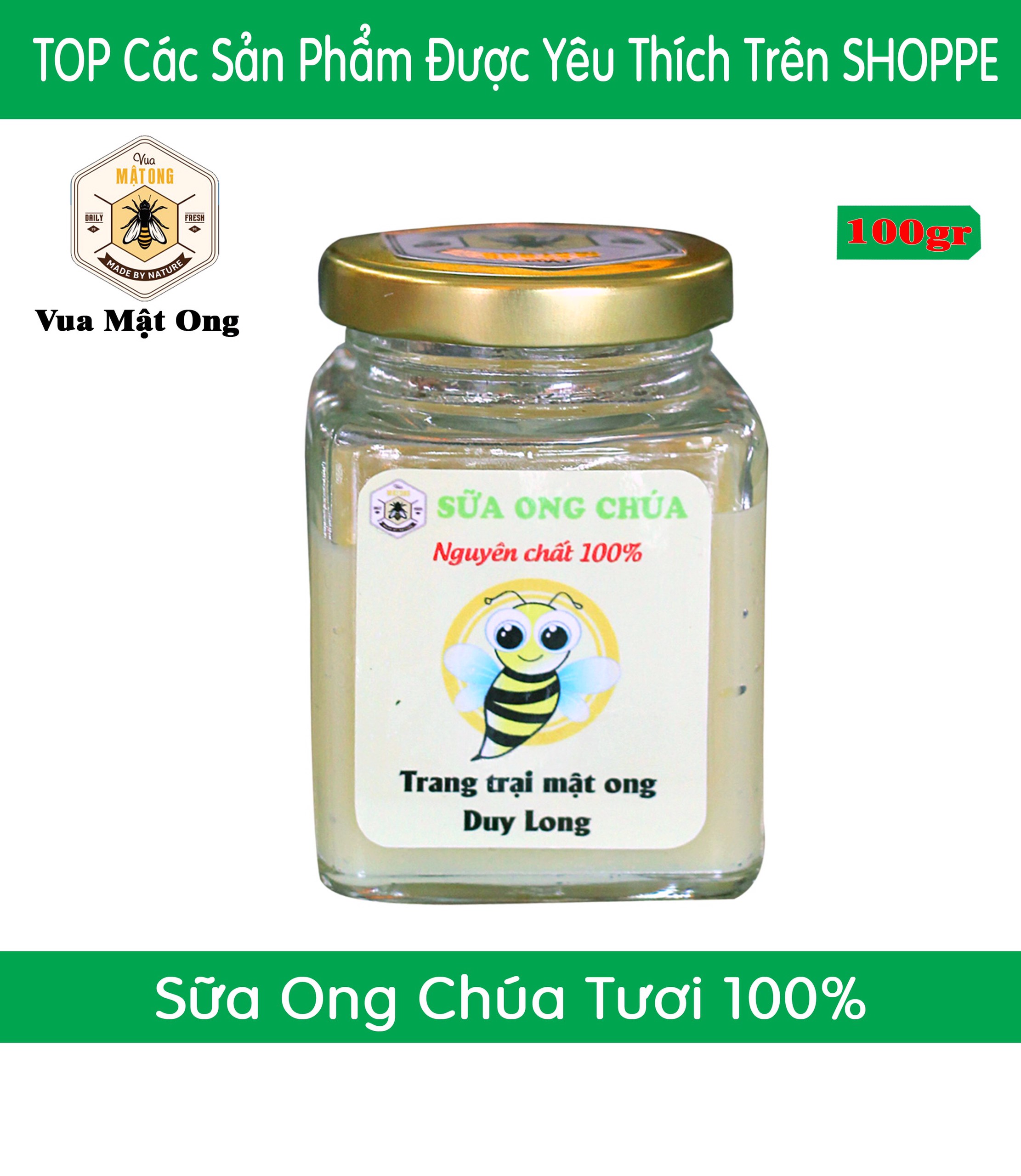 Sữa ong chúa tươi nguyên chất 100% hũ 100gr