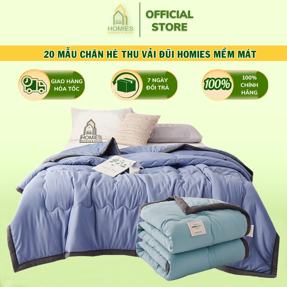 Chăn Đũi Hè Thu HOMIES Đơn Sắc Mềm Mát Mùa Hè Kích Thước 2m x 2m3