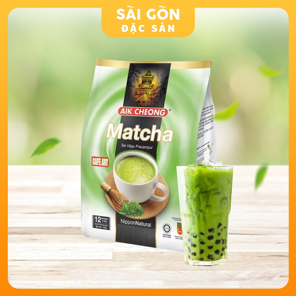 [HCM]Trà Sữa Vị Trà Xanh Aik Cheong Matcha Café Art (12 Gói x 25g)