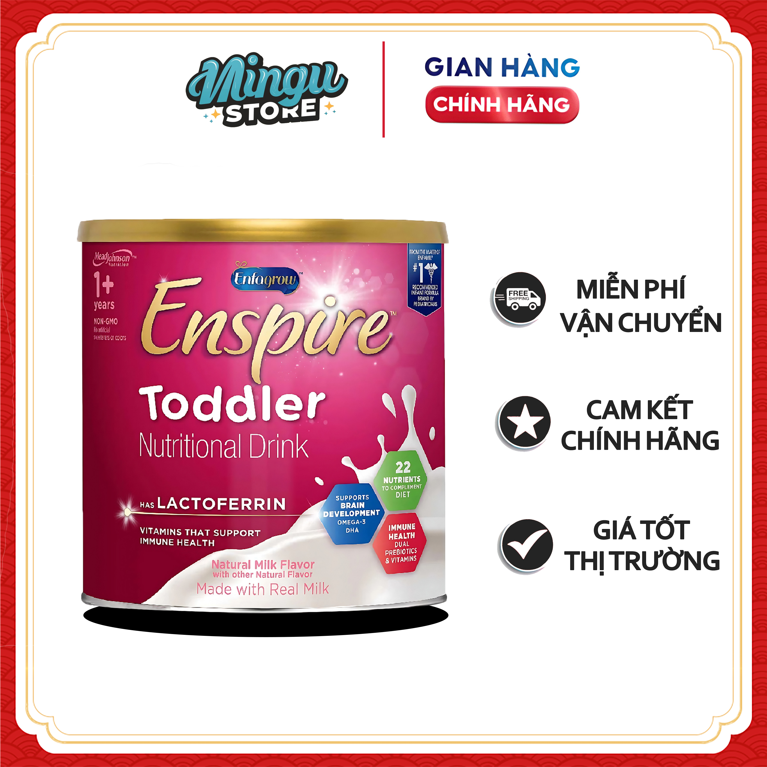 Sữa bột enfagrow enspire toddler lactoferin 680g - mỹ date 2023