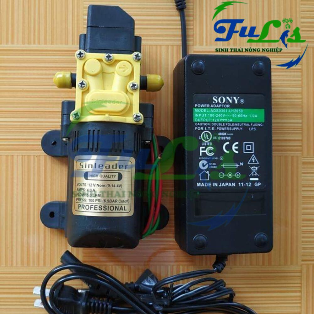 Bộ máy bơm tăng áp mini 12v, kèm nguồn 12v 5a