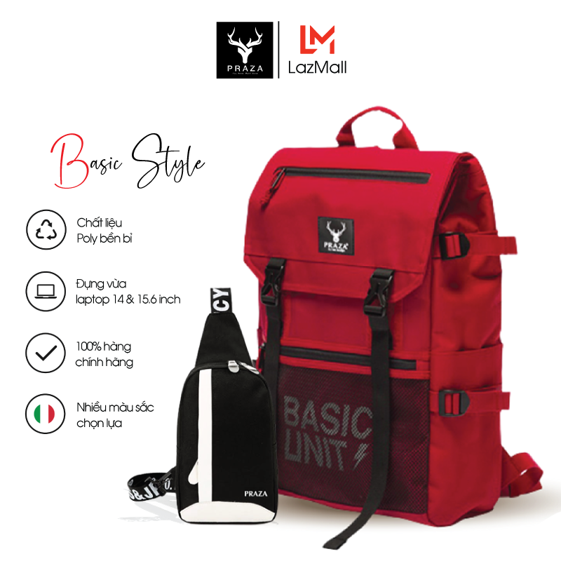 Bộ Balo Unisex Praza Siêu Hot & Túi Đeo Chéo Năng Động, Thiết Kế Tinh Tế, Đường May Sắc Sảo Và Nhiều Ngăn Tiện Dụng - BL175DC090D