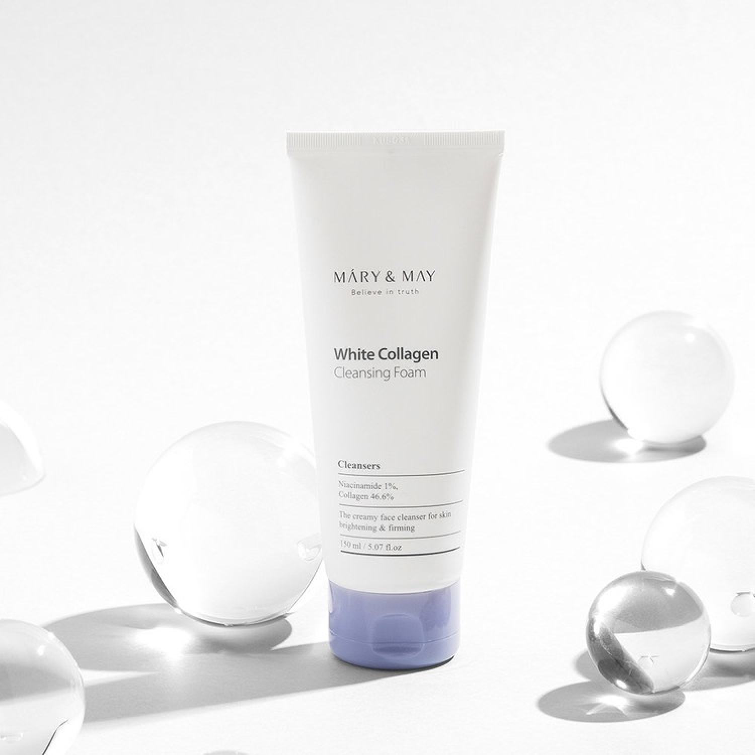 Sữa rửa mặt chiết xuất collagen trắng mary & may white collagen 150ml - nun.cleanbeauty