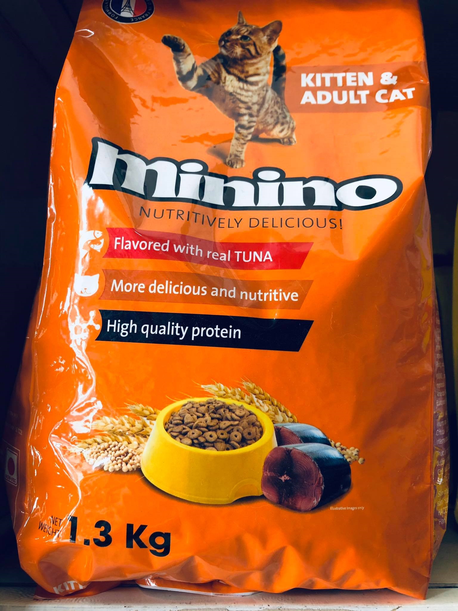 Thức ăn hạt cho mèo mọi lứa tuổi Minino bao 1.3kg