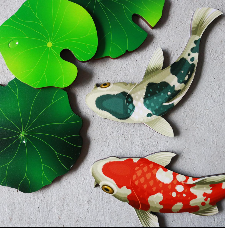 TRANH GỖ DÁN TƯỜNG LỤC NGƯ D10