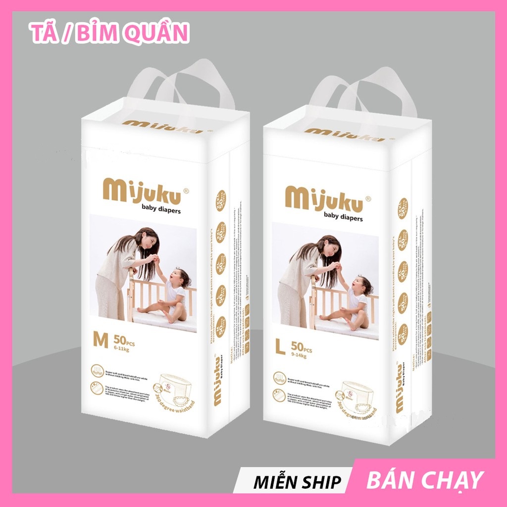 [COMBO 2 GÓI] Bỉm Quần Mijuku  Xuất Nhật Cao Cấp M100-L100-XL100-XXL100-XXXL100