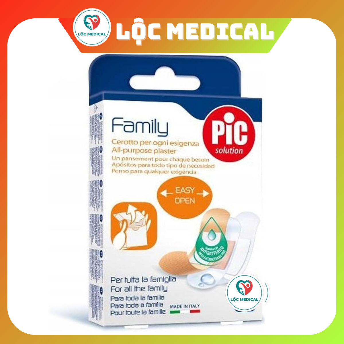 BĂNG CÁ NHÂN KHÁNG KHUẨN GIA ĐÌNH FAMILY ( THƯƠNG HIỆU PIC )