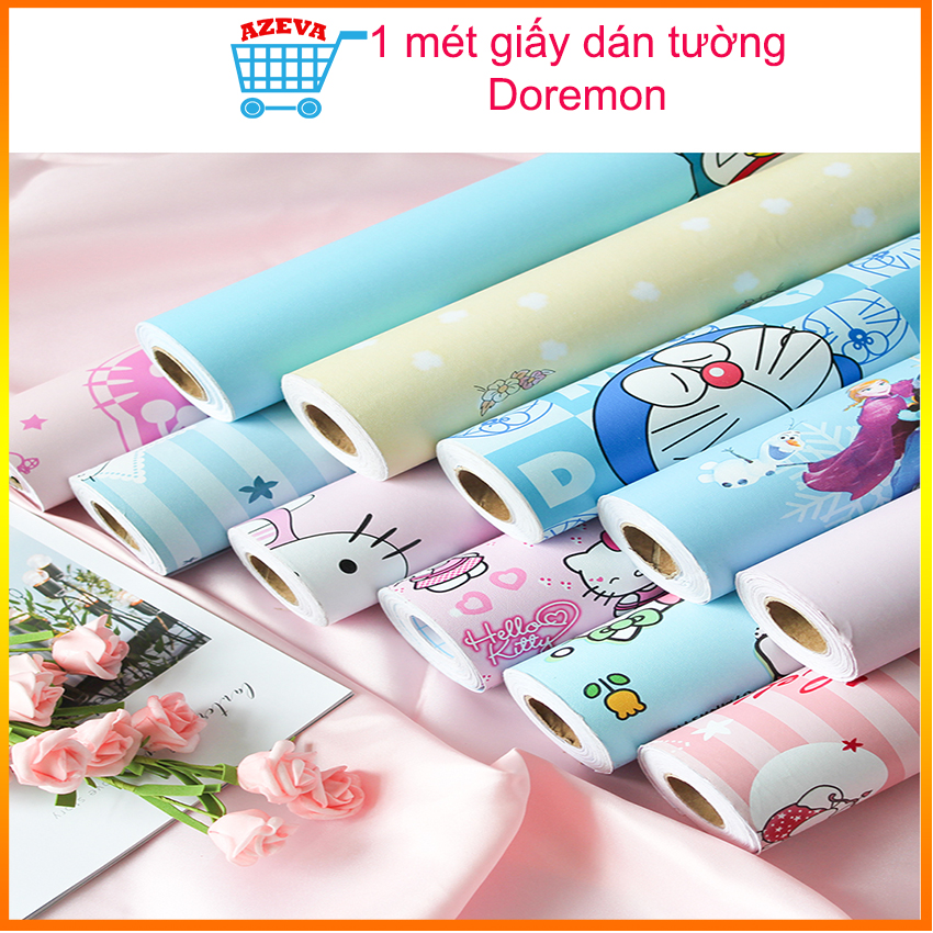 Giấy dán tường Doraemon giá bán 1m x 45cm, giấy dán tường doremon, giấy dán tường doremon giá rẻ, decal dán tường phòng ngủ, giấy dán bàn học, giấy dán tường cho bé - AZEVA