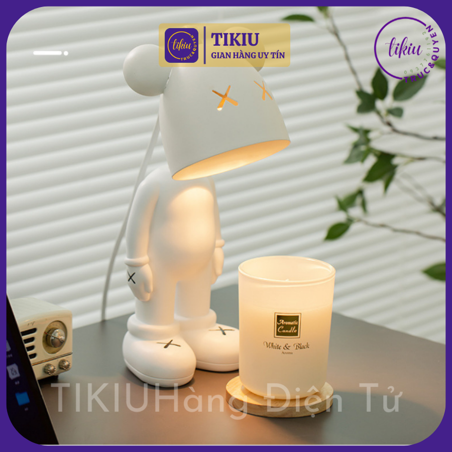 Đèn đốt nến thơm tikiu phong cách kute gấu sang trọng cao cấp phụ kiện nến thơm yankee, bath & body works 2022