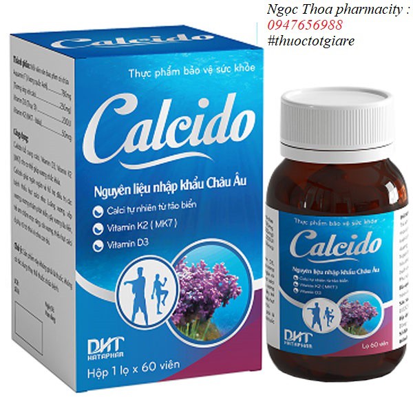 Viên uống Calcido, hỗ trợ bổ sung canxi, Vitamin D3, Vitamin K2