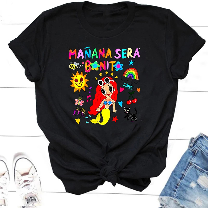 COD manana Sera bonito T-Shirt người phụ nữ ngắn tay áo karol g merch âm nhạc Ngày Mai Sẽ được đẹp t Áo sơ mi xu hướng Sirena Tees thời trang dạo phố ppo