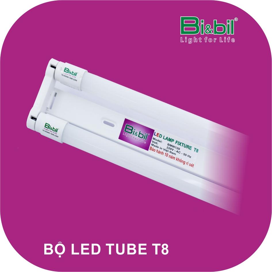 Bộ 10 bộ đèn tube 2 bóng led bi&bil 1200mm 18w audi120/g