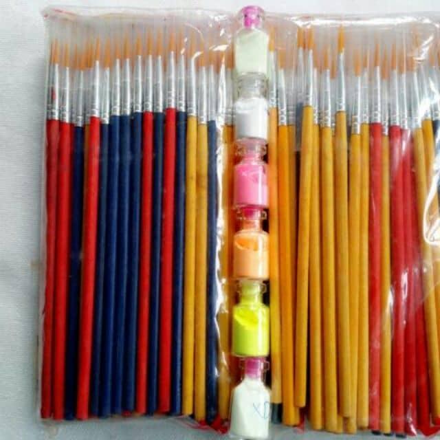 combo 10 cọ vẽ màu nước loại nhỏ