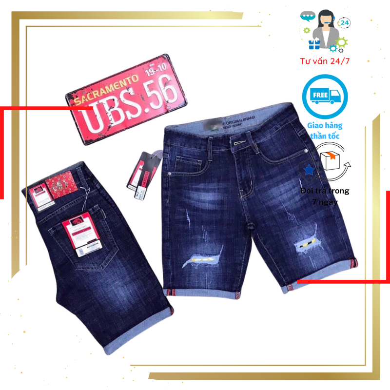 Quần short jeans nam, Quần short nam jeans chất denim cao cấp thoáng mát năng động dễ phối đồ