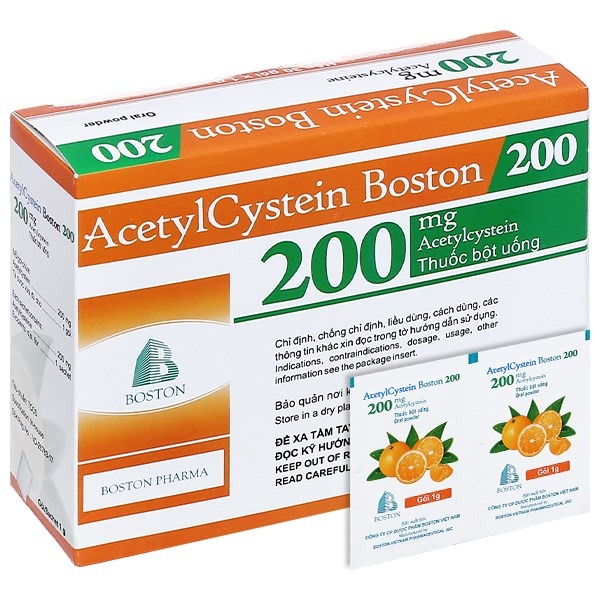 Acetylcystein 200mg Boston giúp giảm ho , loãng đờm cho trẻ em