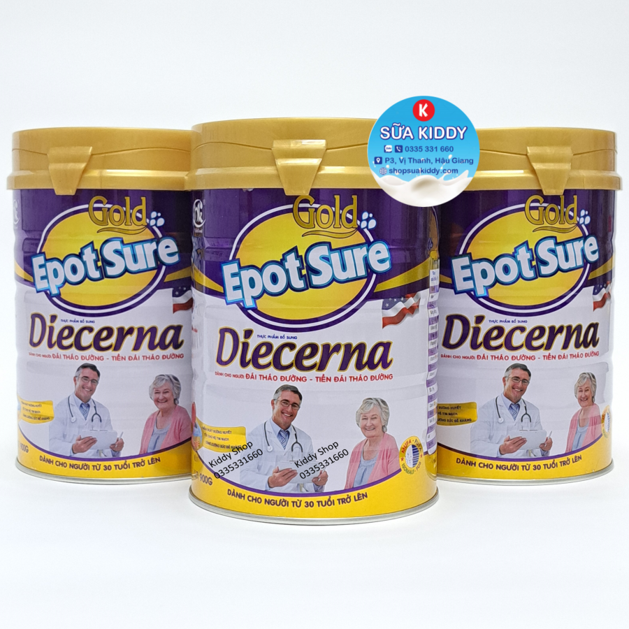 Combo 3 lon Sữa tiểu đường Epotsure Diecerna 900g dành cho người tiểu đường và tiền tiểu đường