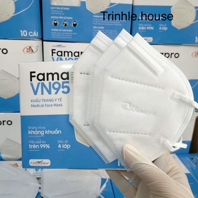 1 Hôp khẩu trang VN95 Famapro Nam Anh 4 lớp kháng khuẩn chống bụi siêu mịn