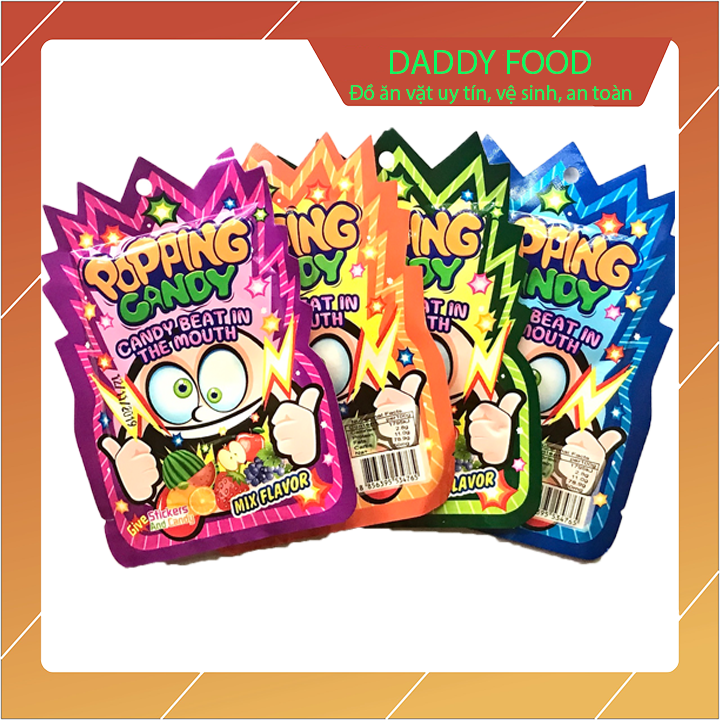 Kẹo nổ nhỏ popping candy đủ vị dưa hấu,vải, đào, dâu tha hồ lựa chọn