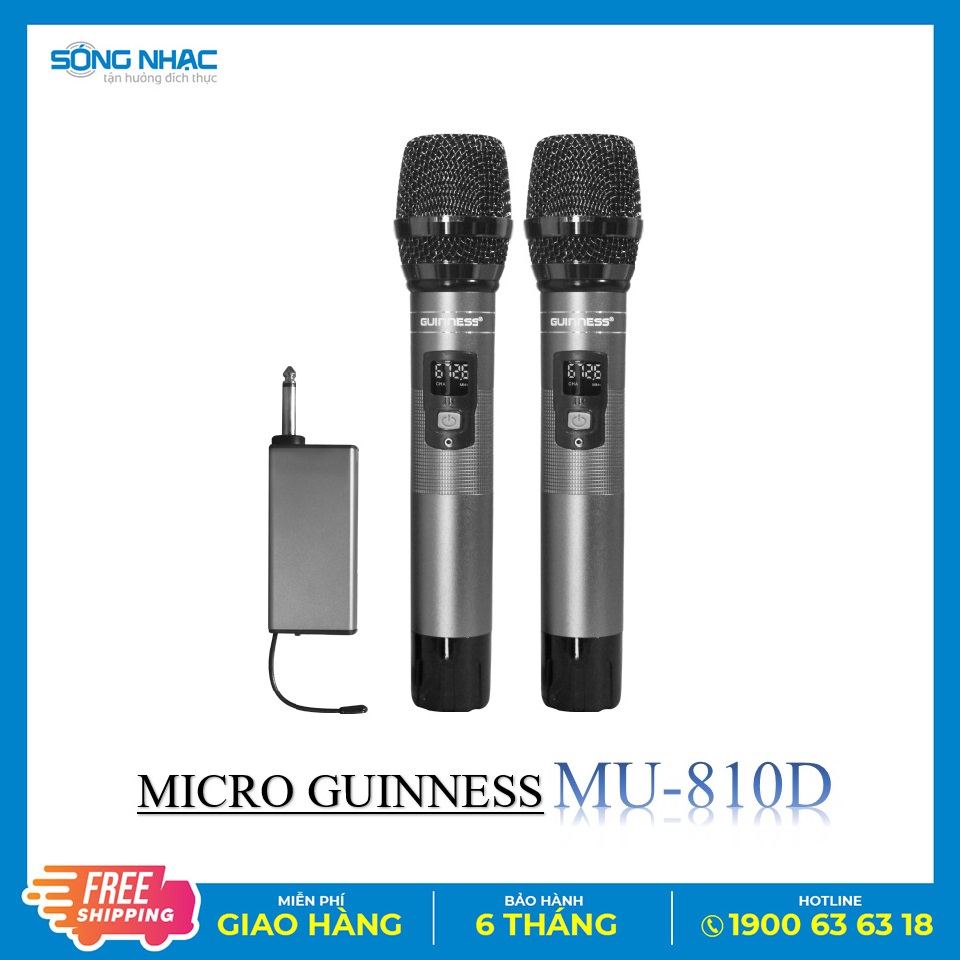 Micro karaoke không dây guinness mu-810d - bảo hành chính hãng 06 tháng