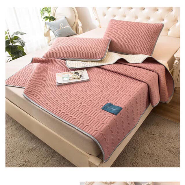 Chiếu điều hòa tencel cao su non tặng kèm 2 vỏ gối đầu