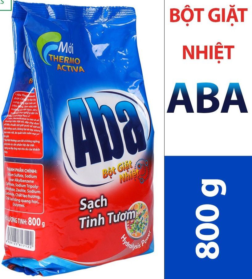 Bột giặt nhiệt aba sạch tinh tươm 800g