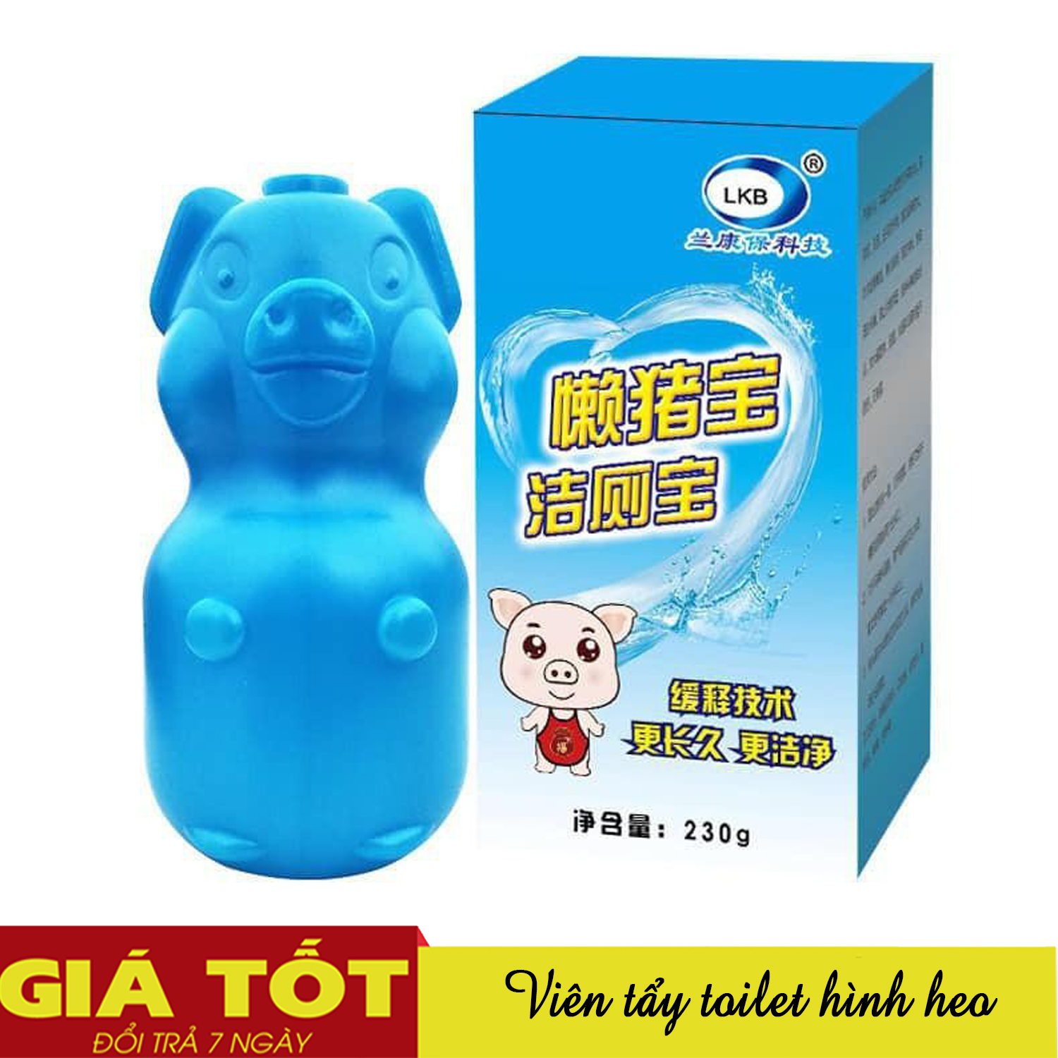 Bộ 2 Lọ viên thả bồn cầu hình con heo - Lọ tẩy bồn cầu và khử mùi hình lợn - Viên tẩy trắng bồn cầu - Viên khử trùng tẩy sạch bồn cầu mẫu mới 2019