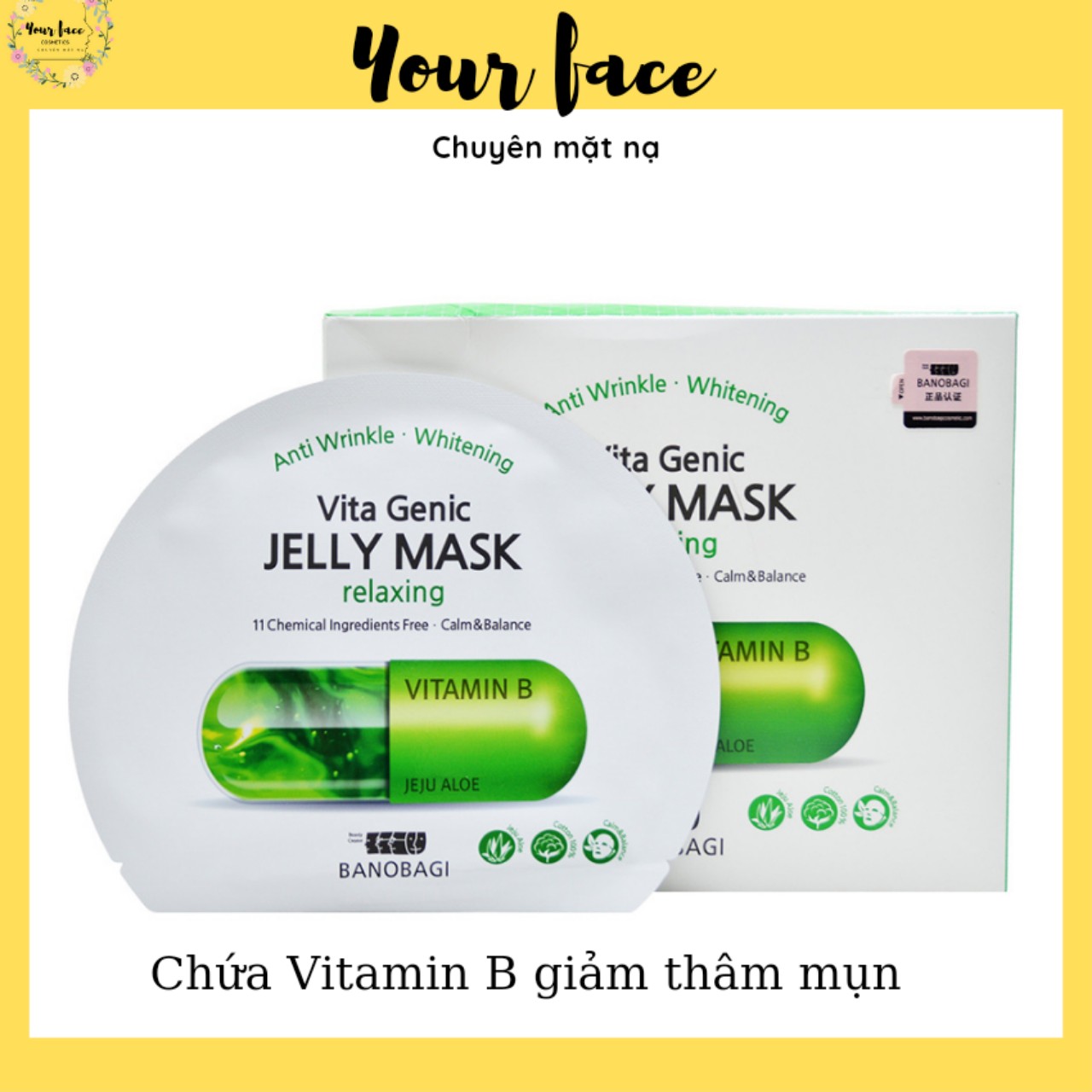 Hộp 10 Mặt nạ dưỡng ẩm đa tầng Banobagi Vita Genic Hydrating 30ml dành cho da mụn