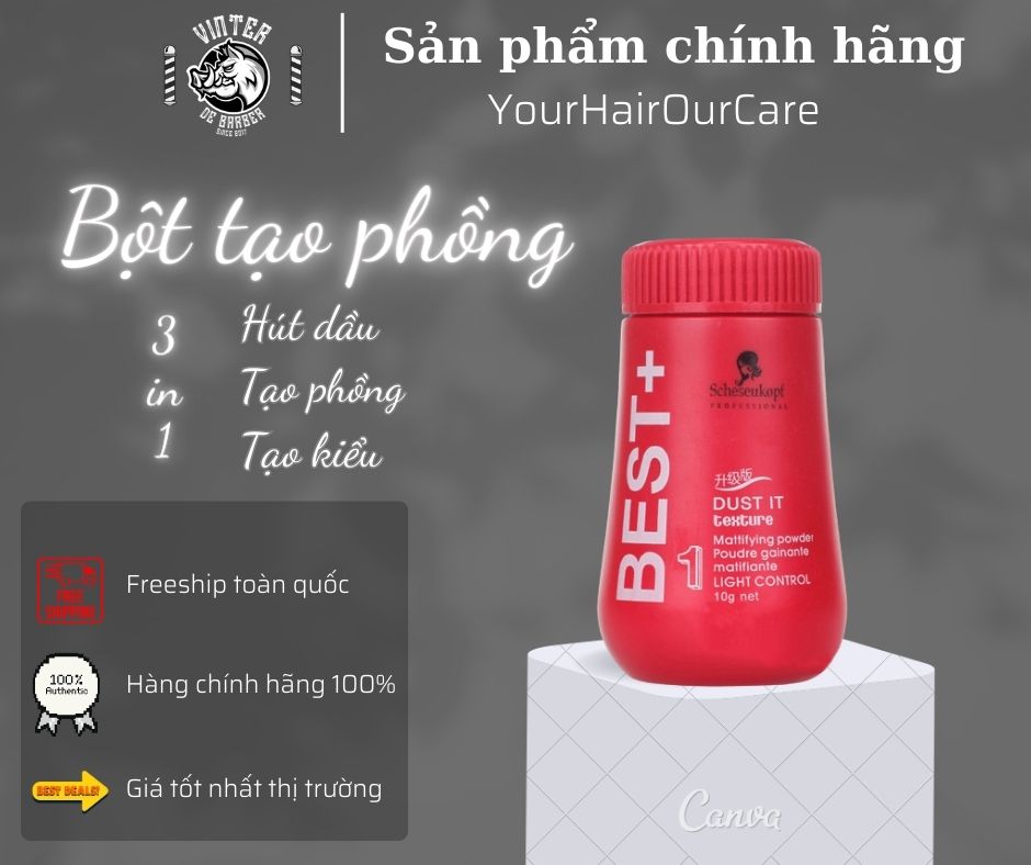 Bột tạo kiểu tóc bột tạo độ phồng tóc nam nữ