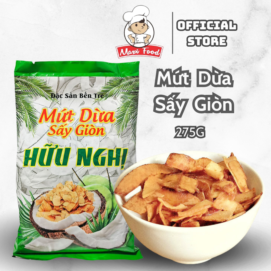 275g mứt dừa sấy khô giòn hữu nghị maxifood