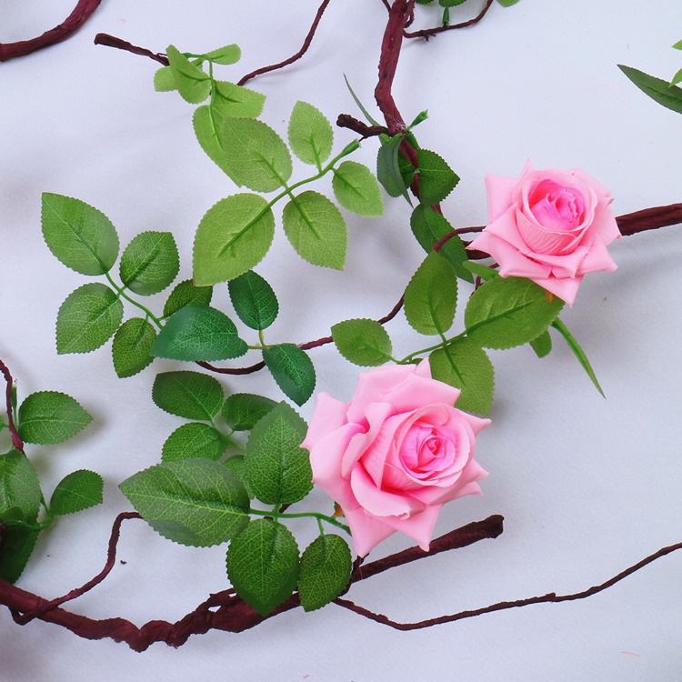 Hoa giả/Dây hoa hồng cổ dài 3m trang trí nhà cửa hàng, nhà hàng