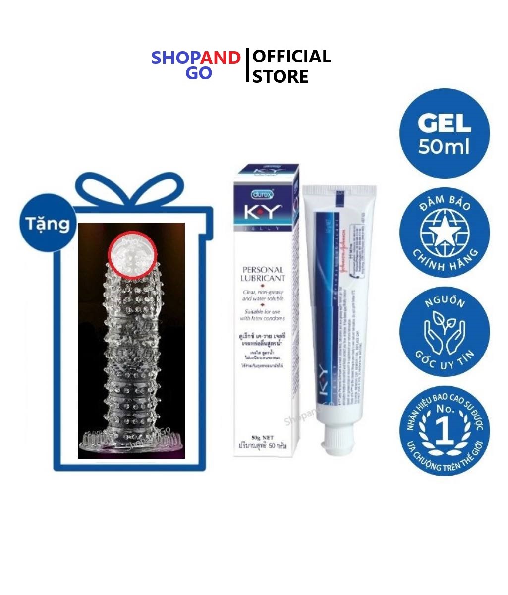 COMBO 1 chai Gel bôi trơn K-Y Jelly 50g -tặng 1 bao cao su dùng nhiều lần