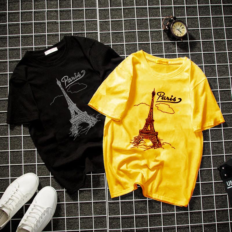 Áo phông unisex họa tiết Paris form rộng vải dày mịn TEE2979