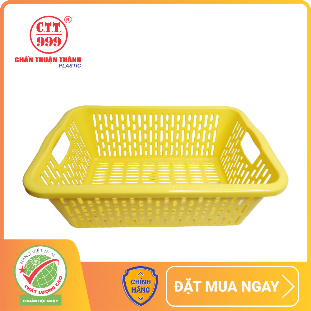 Rổ nhựa chữ nhật có quai 47 x 31.5 x 16 cm Chấn Thuận Thành đựng đồ, đựng thực phẩm, rau củ, đa năng tiện dụng, hàng Việt Nam chất lượng cao (RCN4720-Q)