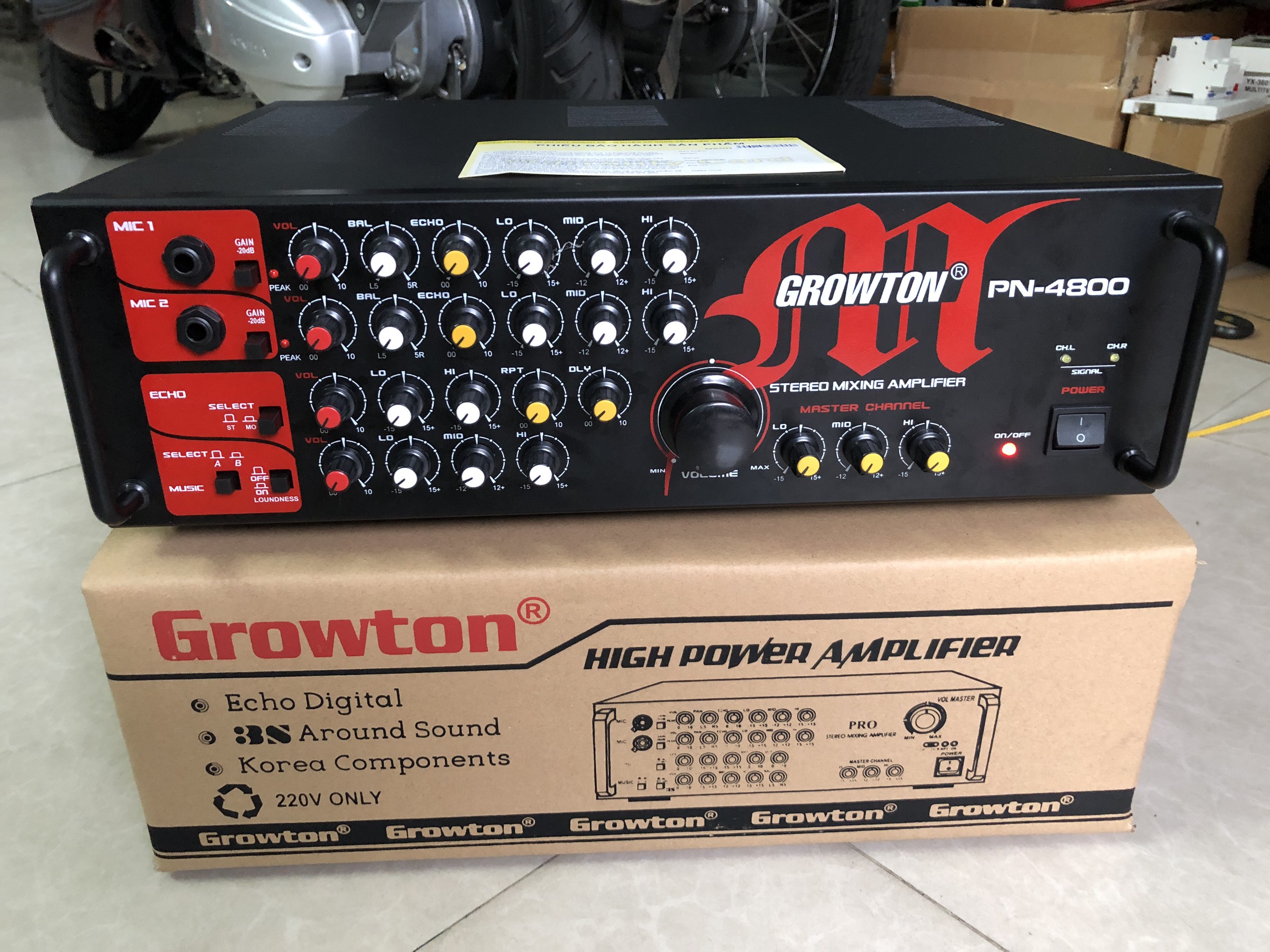 Amply growton pn-4800 chạy 8 sò-bluetooth công suất 800w