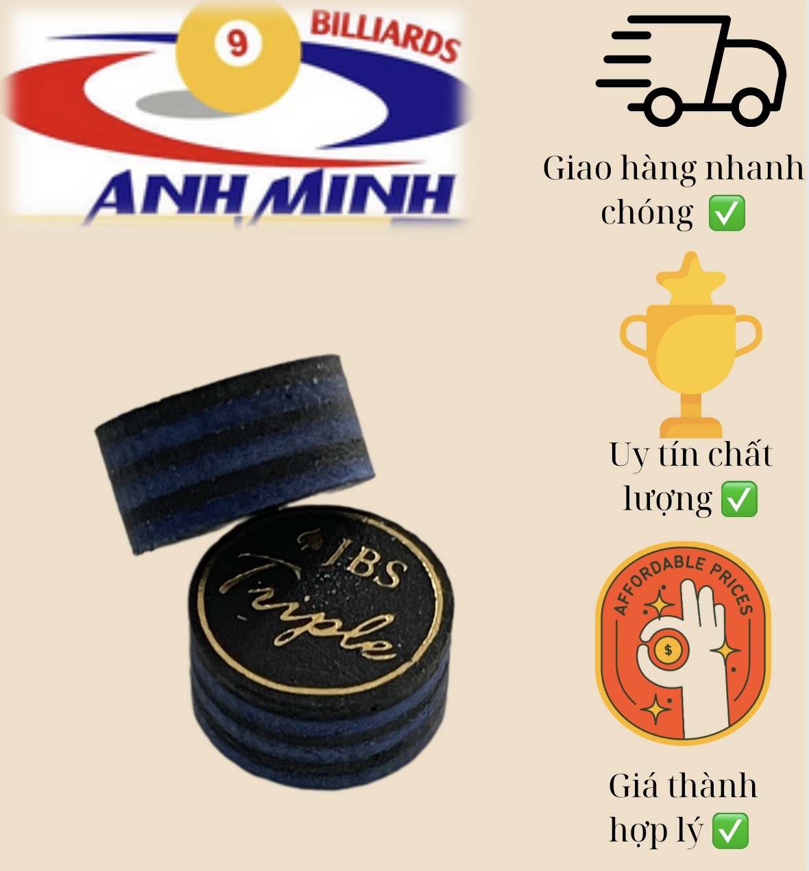 [HCM]Đầu cơ bida JBS triple 55k/c