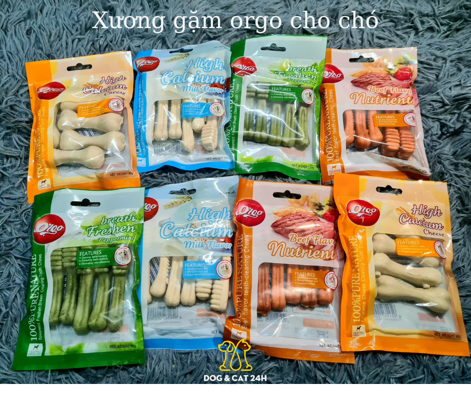 Xương gặm Orgo cho chó - Sạch răng - Thơm miệng - Bổ sung canxi cho cún