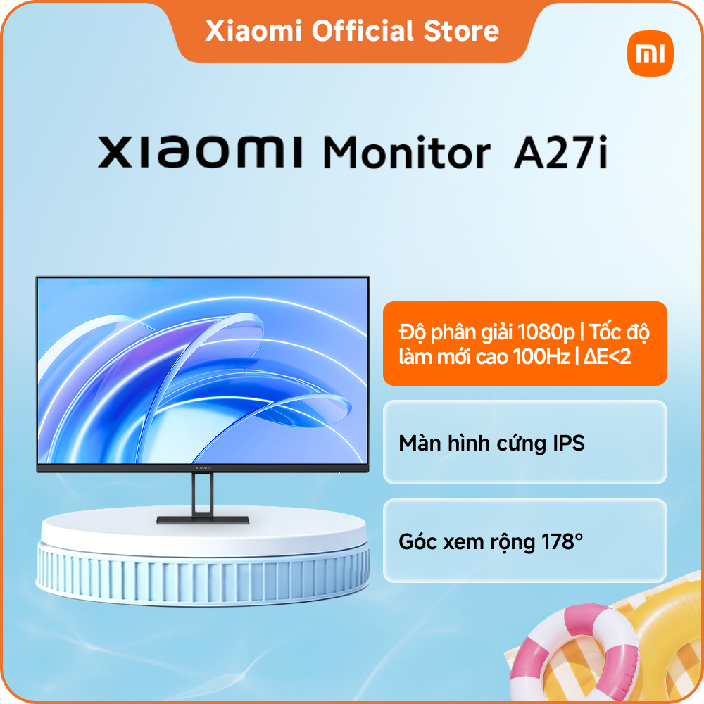 Màn hình máy tính Xiaomi Monitor A27i | Độ phân giải 1080p | Tốc độ làm mới cao 100Hz | ΔElt;2 | Màn hình cứng IPS | Góc xem rộng 178°