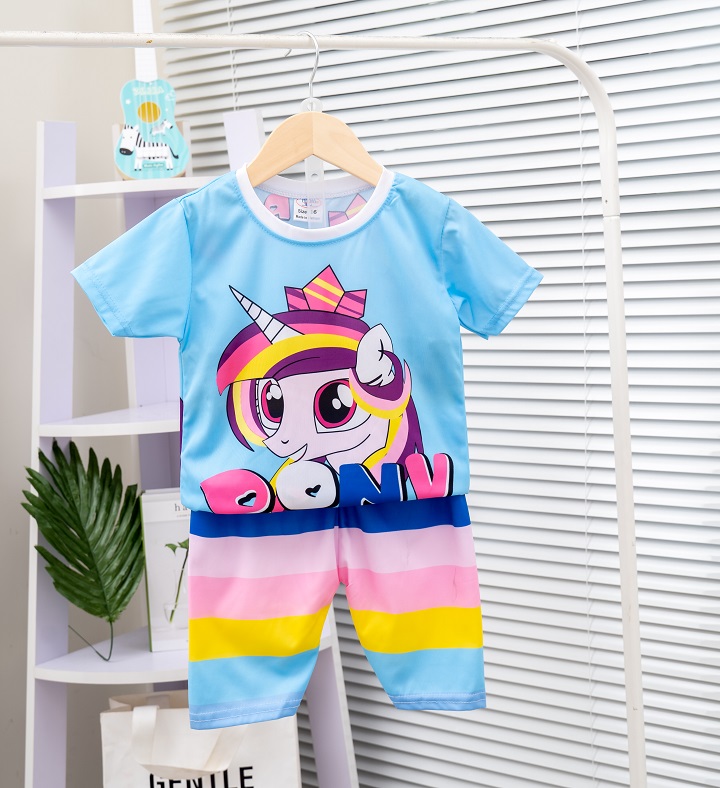 Đồ bộ bé gái hiệu MIMYKID vải thun hoạt hình in 3D cao cấp, quần áo trẻ em - MKLZ-B02GH3