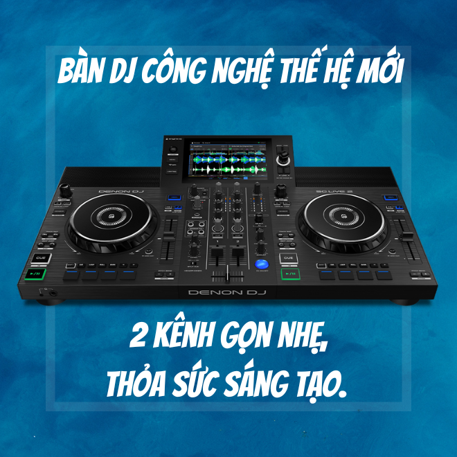 Denon dj sc live 2 - bàn dj độc lập 2 kênh tích hợp loa