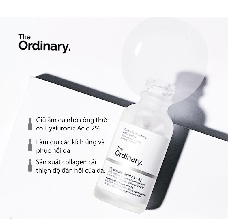 [HCM]The Ordinary Hyaluronic Acid 10% + B5 Serum dưỡng ẩm chuyên sâu giúp da căng mọng Moisturizing Skin Care Firming Serum 30ml