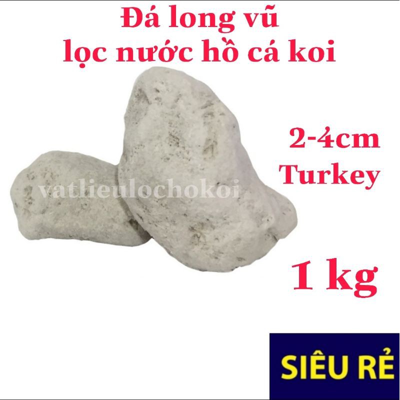 đá lông vũ trắng 1kg ,nham thạch trắng- đá lông vũ TURKEY 2-4cm vật liệu lọc hồ cá 1kg