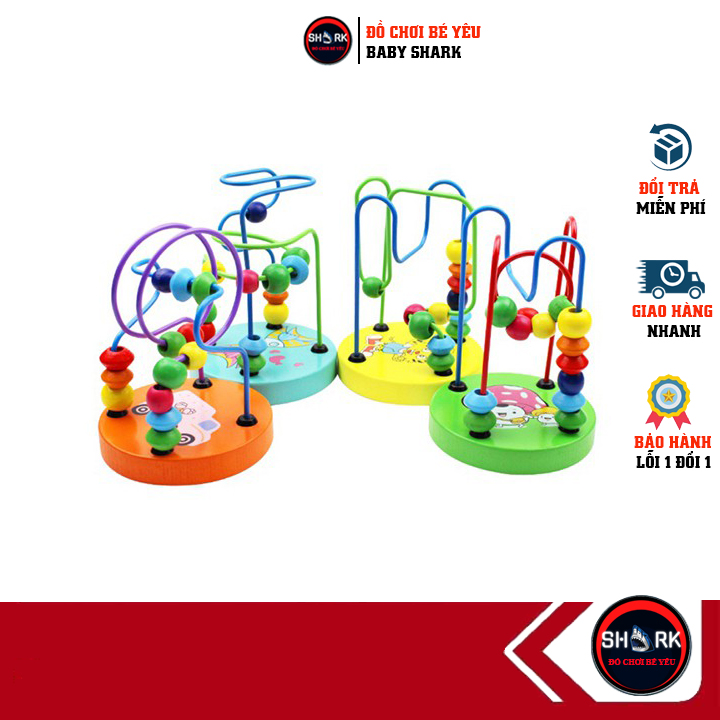 Đồ chơi luồn hạt mini gỗ cho bé luyện khéo tay kiên nhẫn