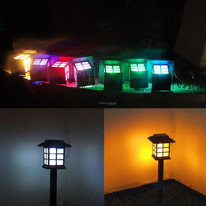 Đèn sân vườn đổi màu năng lượng mặt trời chữ nhật HT01-dm023