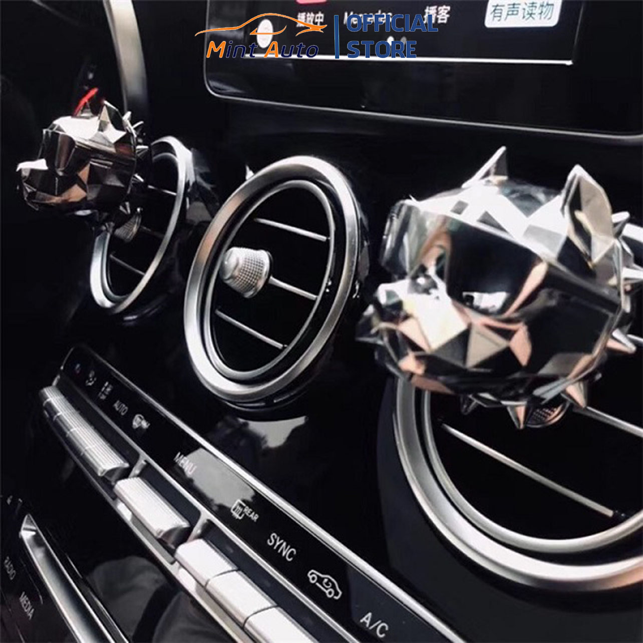 Nước hoa ô tô cài cửa gió điều hòa đầu chó PitBull trang trí ô tô cao cấp sang trọng