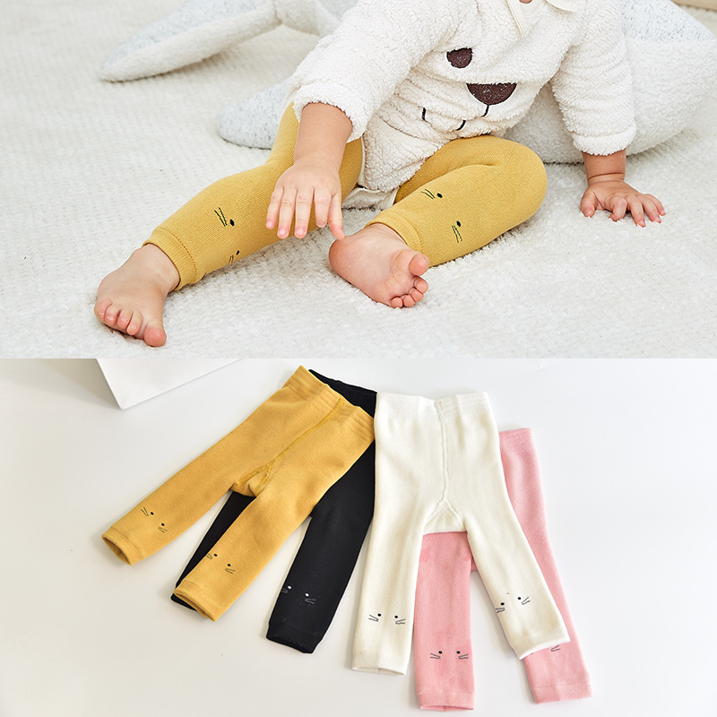 Quần tất bé gái, quần Legging len xù hình mèo dày dặn ấm áp cho bé - SABOMART