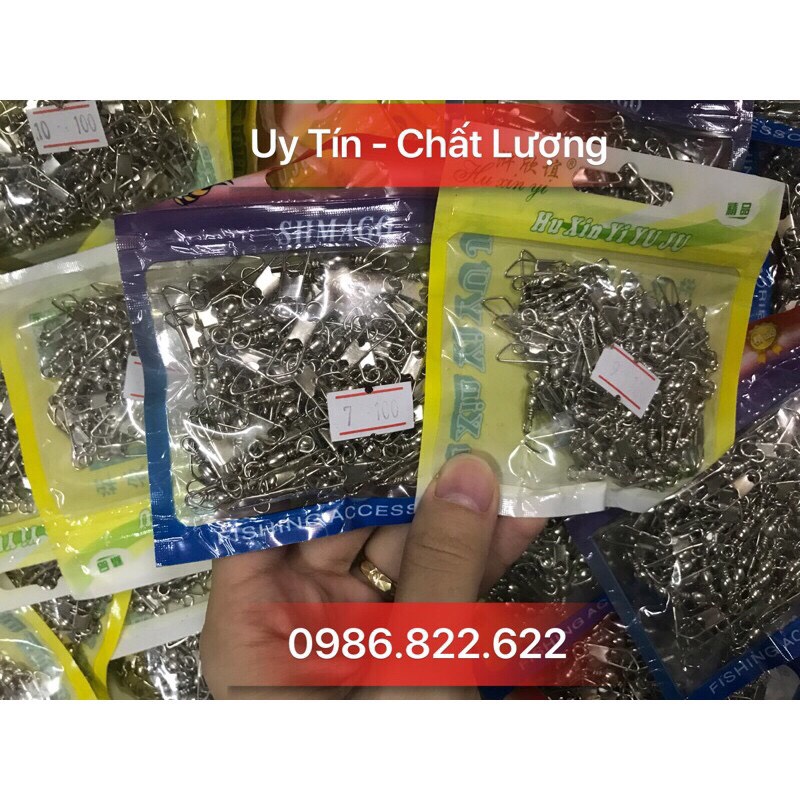 1 bịch 100 chiếc khóa link khóa cài siêu khỏe. đồ câu hùng
