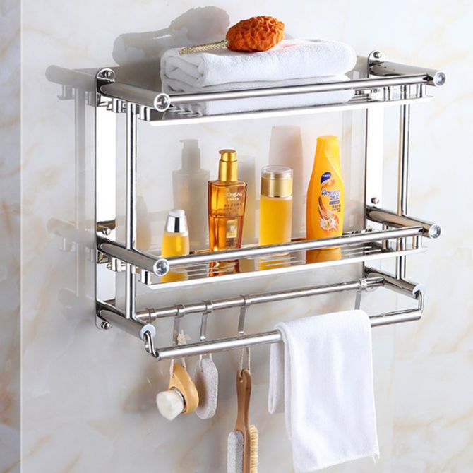 Kệ Treo Khăn Inox 3 Tầng, Giá Treo Đồ Nhà Tắm Đa Năng, Kệ Để Đồ Phòng Tắm Gắn Tường Không Cần Khoan Vít ,  Kệ phòng tắm đa năng để đồ, treo khăn tắm, bông tắm chà lưng, phụ kiện thông minh bền đẹp 3 Tầng