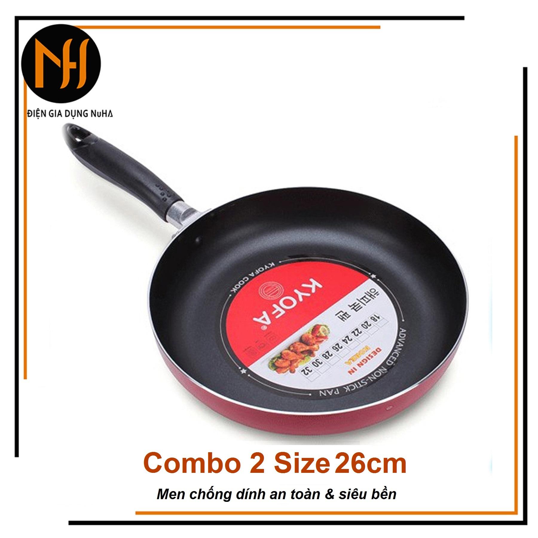 Chảo trơn chống dính 1 quai Kyofa 26cm công nghệ Hàn Quốc màu ngẫu nhiên