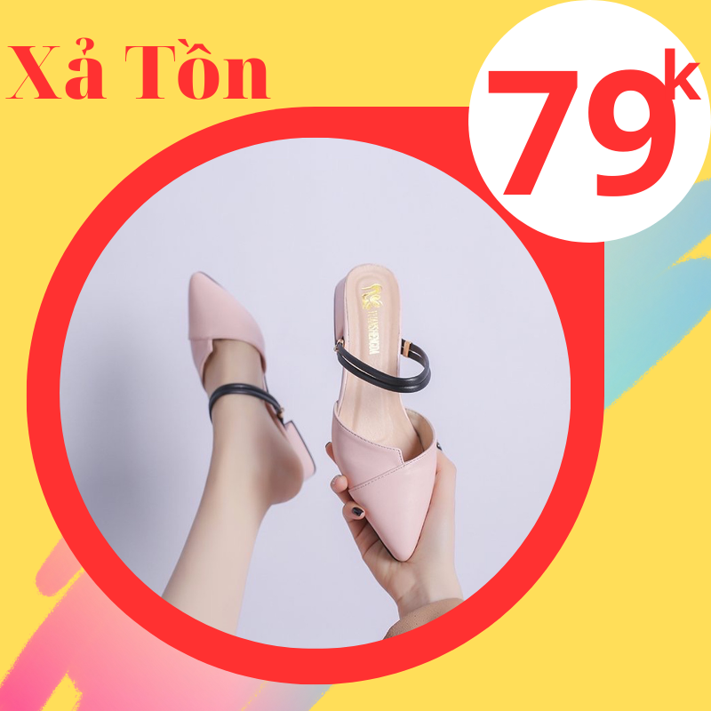 Giày cao gót vuông 3p xếp da mềm